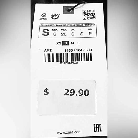 Zara  Crop Top Satin Racerback with spaghetti straps in black color Size S  NWT - Picture 8 of 8